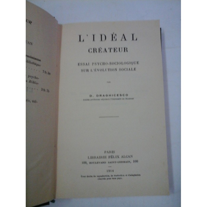  L'IDEAL  CREATEUR  -  D. DRAGHICESCO
